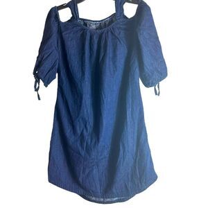 Max Jeans Cold-Shoulder Denim Dress Size Small S 📦